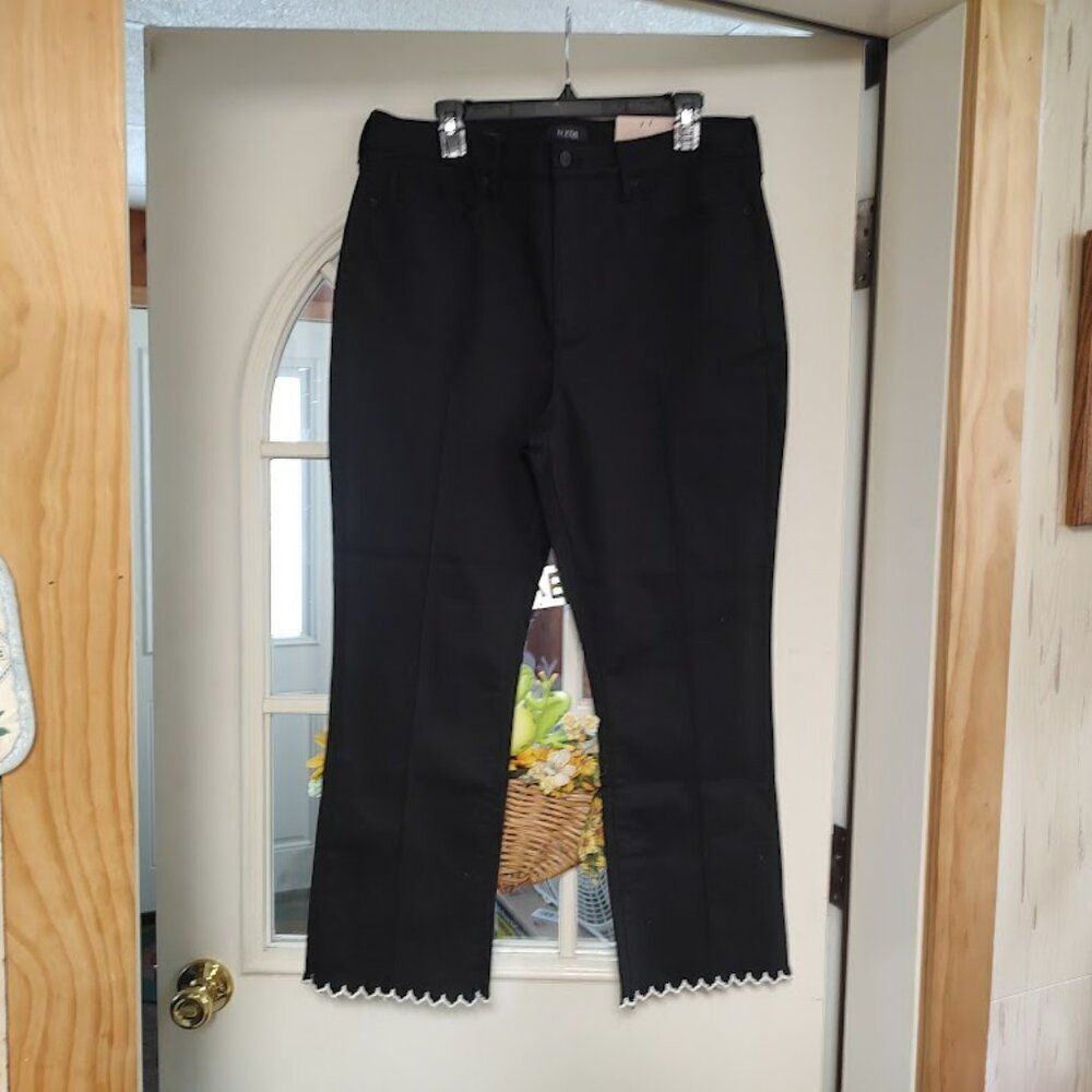 New NYDJ Black Slim Bootcut Water Conscious Denim Lift Tuck Technology Womens 14